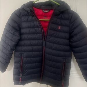 Joules Boys size 8 Puffer Jacket - Black and Red